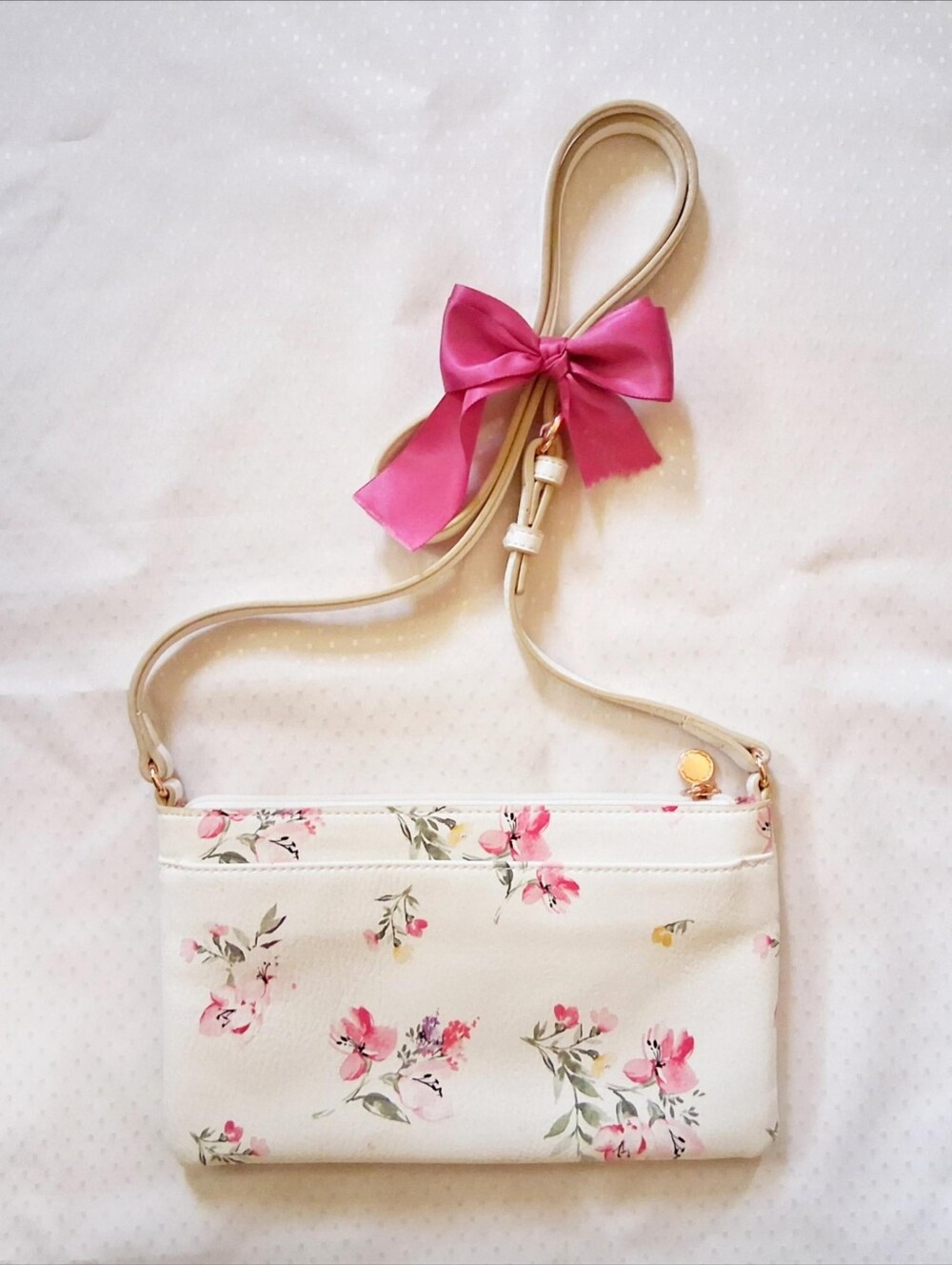 LC Lauren Conrad White & Pink Floral Crossbody bag